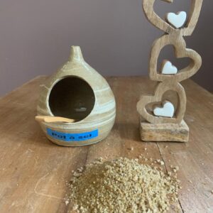 Boule à sel beige terre mêlée