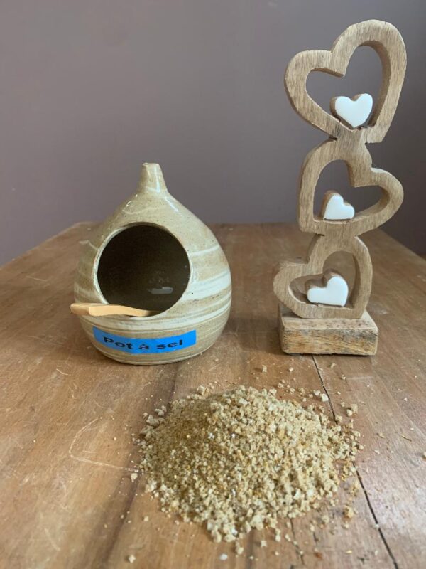 Boule à sel beige terre mêlée